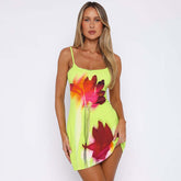 Summer Flowers Printed Suspender Dress