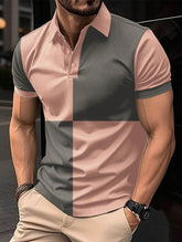 Casual Sports Short Sleeve Polo Shirt Turnover Neck Men Clothing