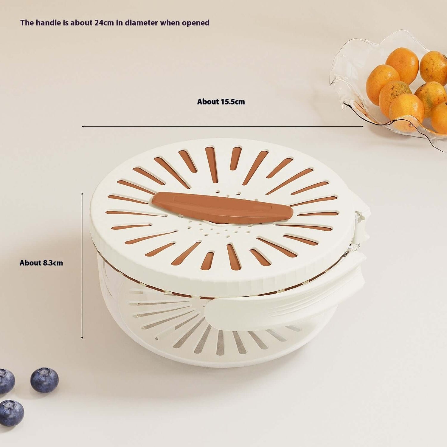 Fruit Drain Basket with Lid