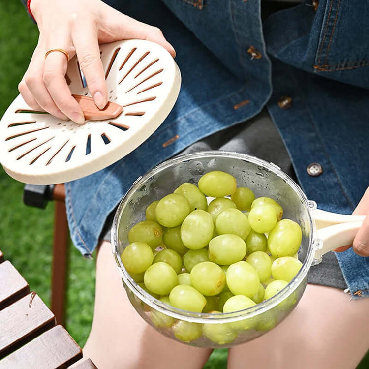 Fruit Drain Basket with Lid