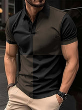 Casual Sports Short Sleeve Polo Shirt Turnover Neck Men Clothing