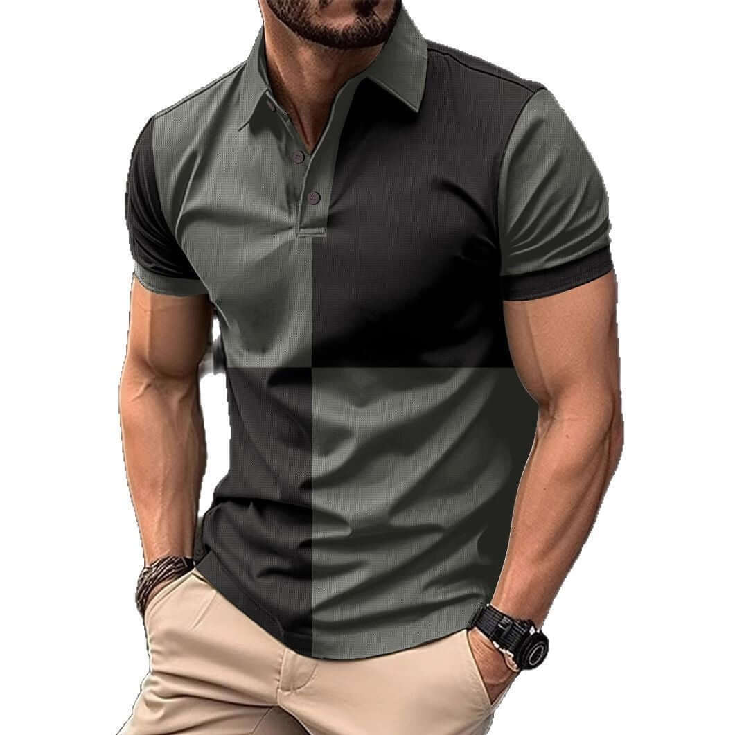Casual Sports Short Sleeve Polo Shirt Turnover Neck Men Clothing
