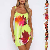 Summer Flowers Printed Suspender Dress
