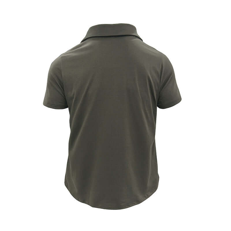 Summer Lapel Button Polo Shirt With Pockets