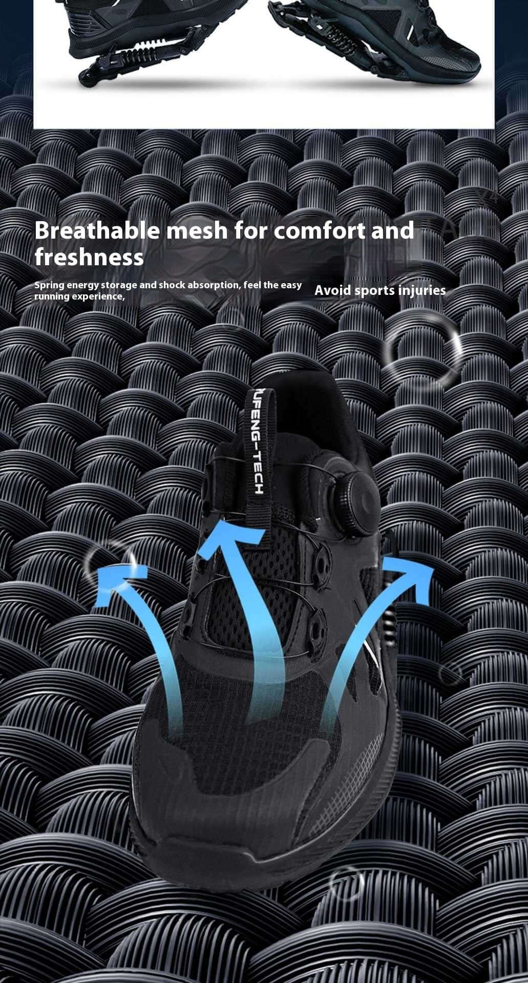 Black Tech Running Shoes Power Mechanical Running Shoes Marathon