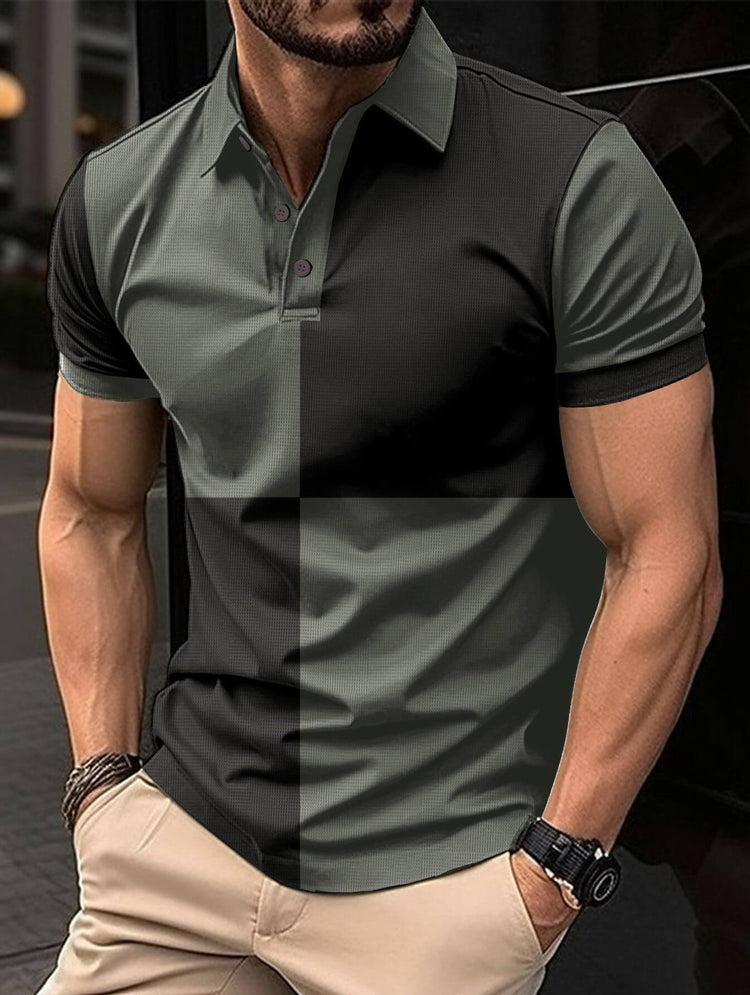 Casual Sports Short Sleeve Polo Shirt Turnover Neck Men Clothing