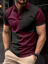 Casual Sports Short Sleeve Polo Shirt Turnover Neck Men Clothing