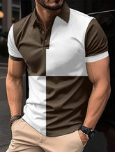 Casual Sports Short Sleeve Polo Shirt Turnover Neck Men Clothing
