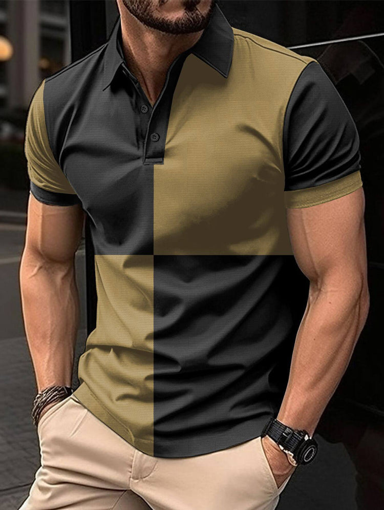 Casual Sports Short Sleeve Polo Shirt Turnover Neck Men Clothing