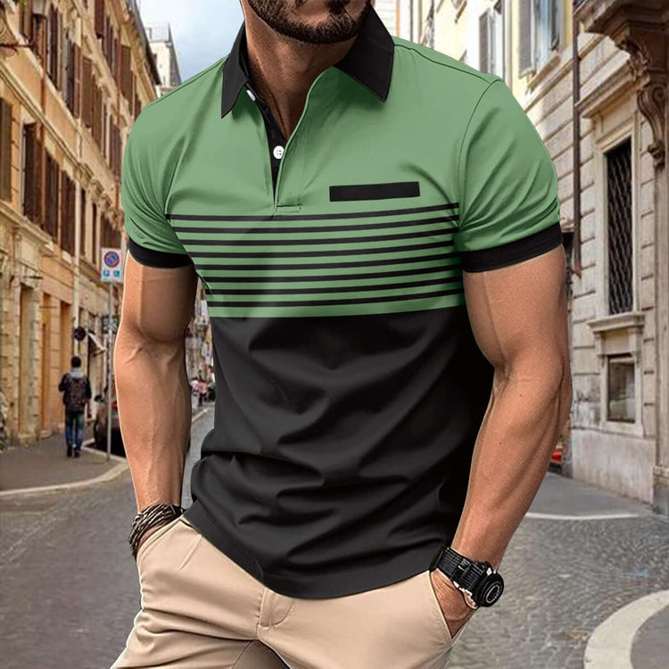 Casual Striped Shirt With Chest Pocket Men Clothing 